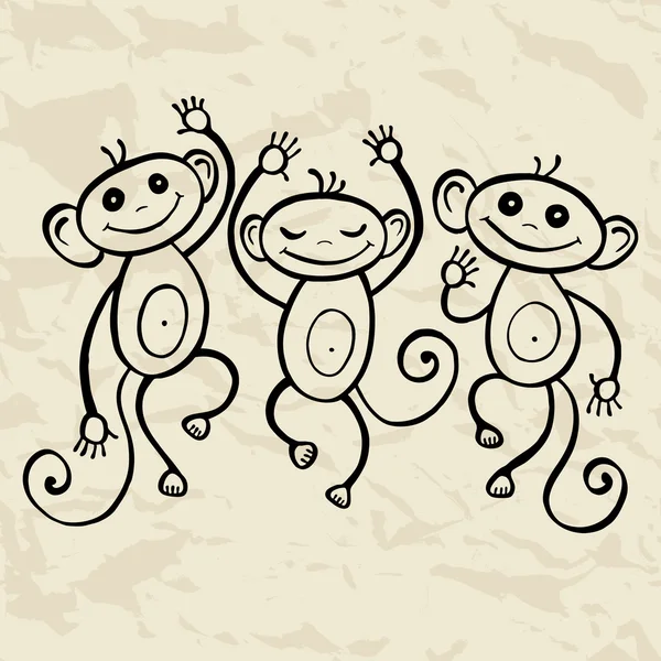 Macaco-do-zodíaco chinês . —  Vetores de Stock