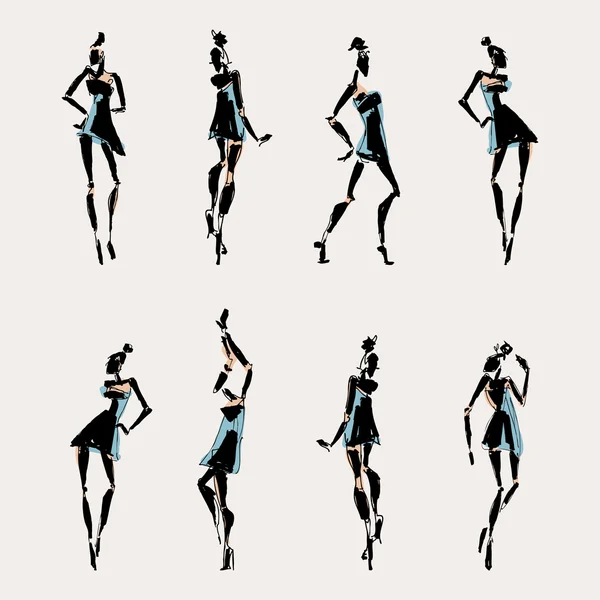 Belle silhouette femme . — Image vectorielle