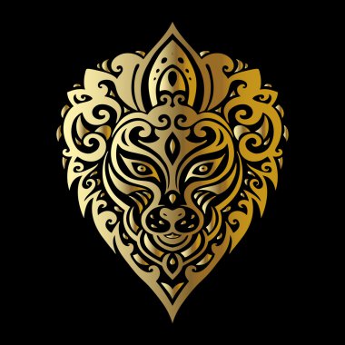 Aslanlar kafa. Kabile desen.