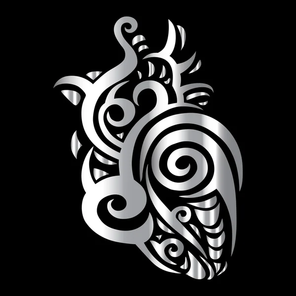 Corazón. Patrón tribal — Vector de stock