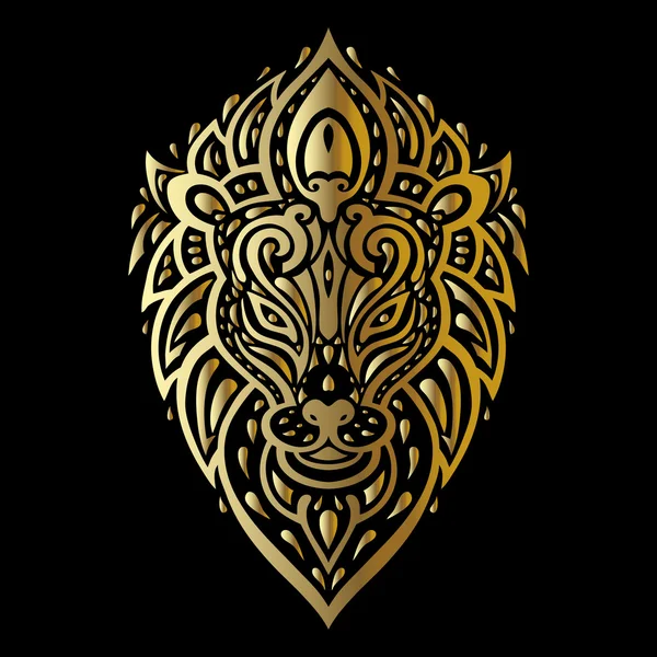 Tête de lion. Modèle tribal . — Image vectorielle