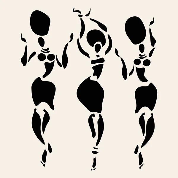 Ensemble silhouette africaine . — Image vectorielle