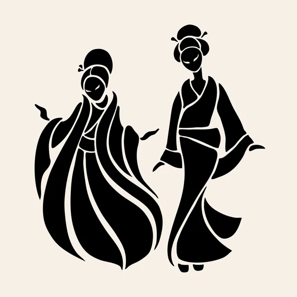 Belles femmes chinoises — Image vectorielle