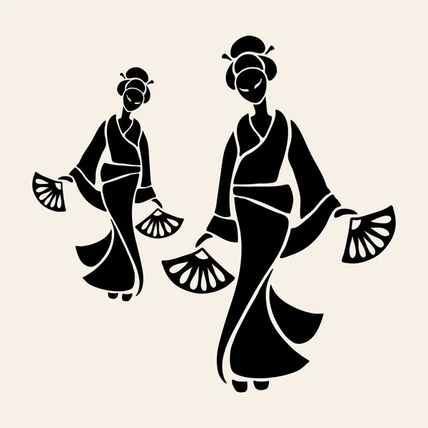 Prachtige Chinese vrouwen — Stockvector