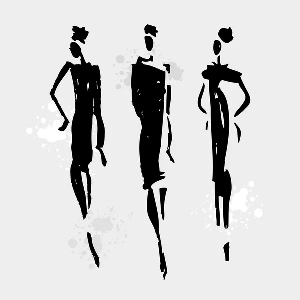 Mooie vrouw silhouet. — Stockvector