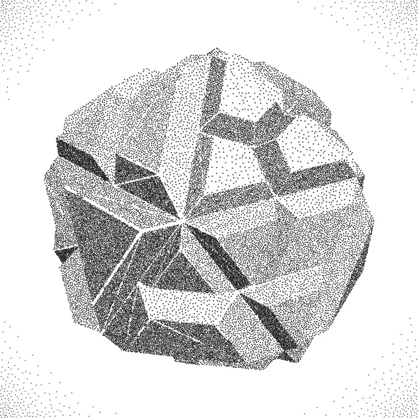 抽象的な 3 d の形。ハーフトーン スタイル — ストックベクタ