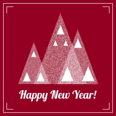 Kar ormandaki Noel ağaçları