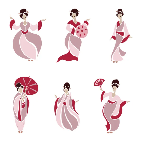 Belles femmes chinoises — Image vectorielle