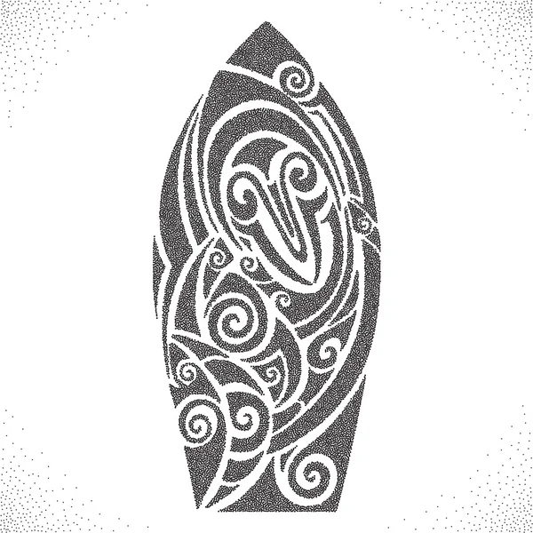 Surfplank. Dotwork patroon — Stockvector