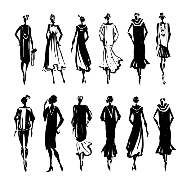 Belle silhouette femme . — Image vectorielle