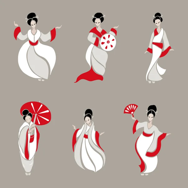 Belles femmes chinoises — Image vectorielle