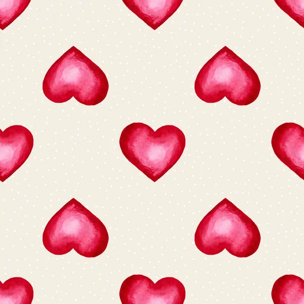 Lindo fondo acuarela corazones rojos — Foto de Stock