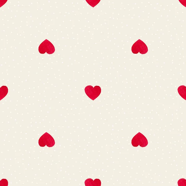 Cute watercolor background Red hearts — Stock Photo, Image