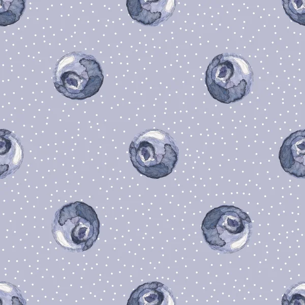 Watercolor Blueberries. Seamless pattern. — Stock Photo, Image