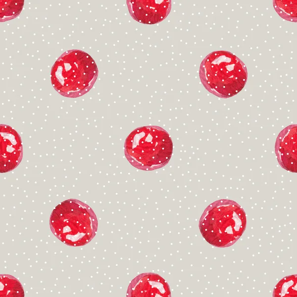 水彩蔓越莓。无缝模式. — 图库照片