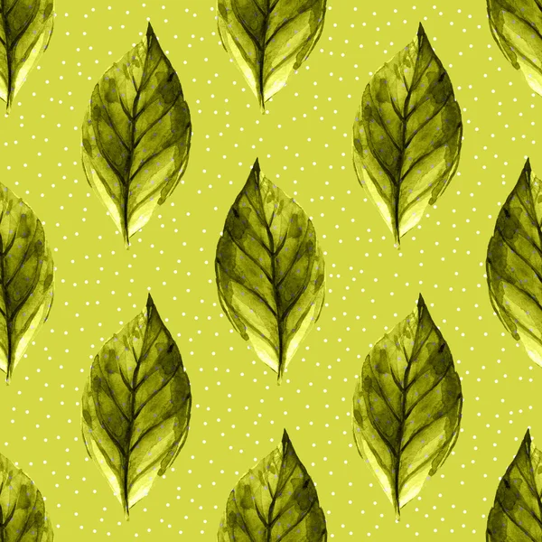 Watercolor leaves pattern — Stock Photo, Image