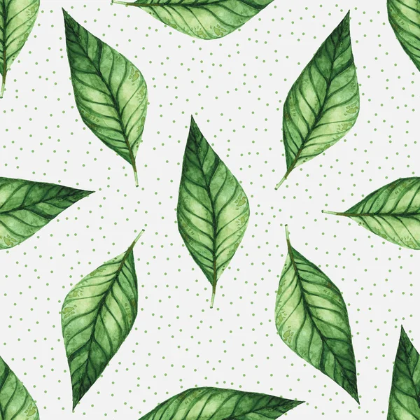 Watercolor leaves pattern — Stock Photo, Image