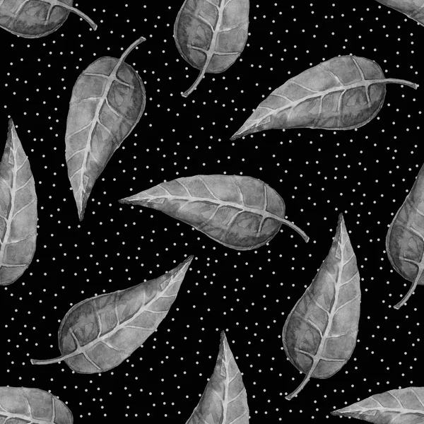 Aquarela folhas padrão — Fotografia de Stock