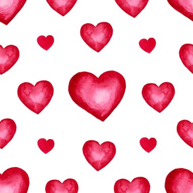 Şirin suluboya arka plan kırmızı Kalpler