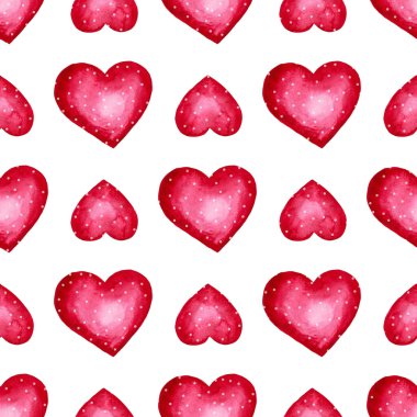 Şirin suluboya arka plan kırmızı Kalpler