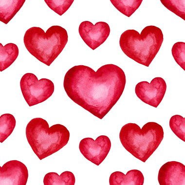 Şirin suluboya arka plan kırmızı Kalpler