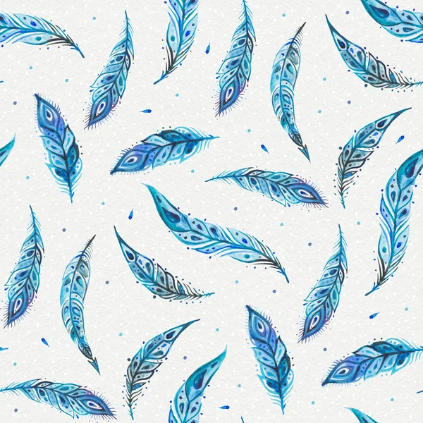 Watercolor feathers background — Stock Photo, Image