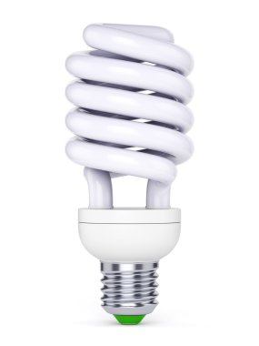 CFL ampul beyaz arka plan üzerinde