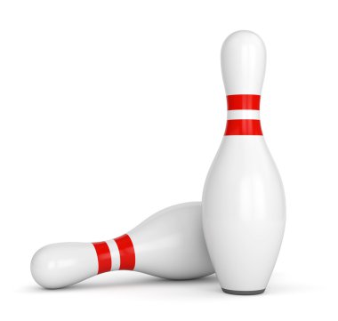 Two bowling pins clipart