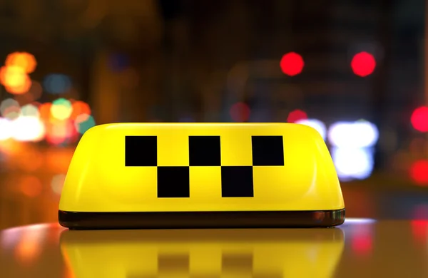 Taxi sign with checker — Stock Photo, Image