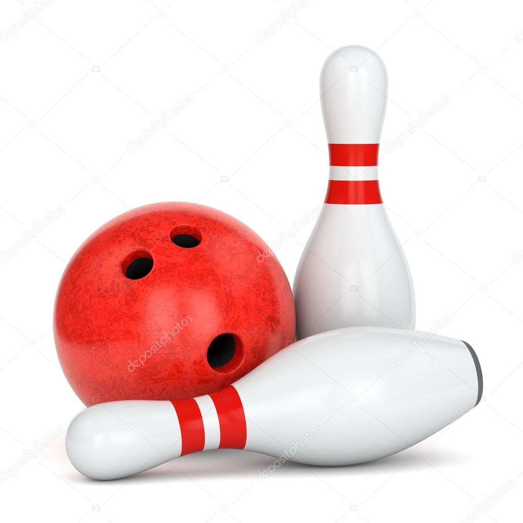 Two bowling pins and ball — Stock Photo © madgooch 108901928