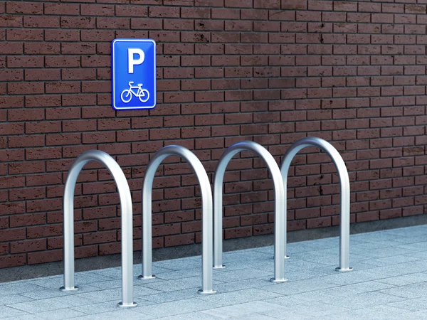 Estacionamento de bicicleta vazio — Fotografia de Stock