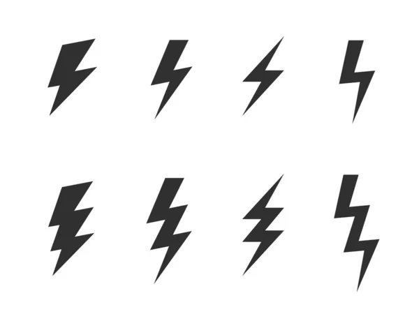 Vector monochrome flash icons set — Stock Vector