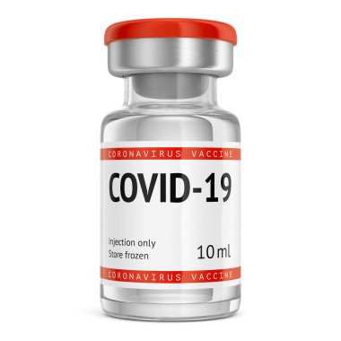 COVID-19 şırınga aşısı cam şişe içinde