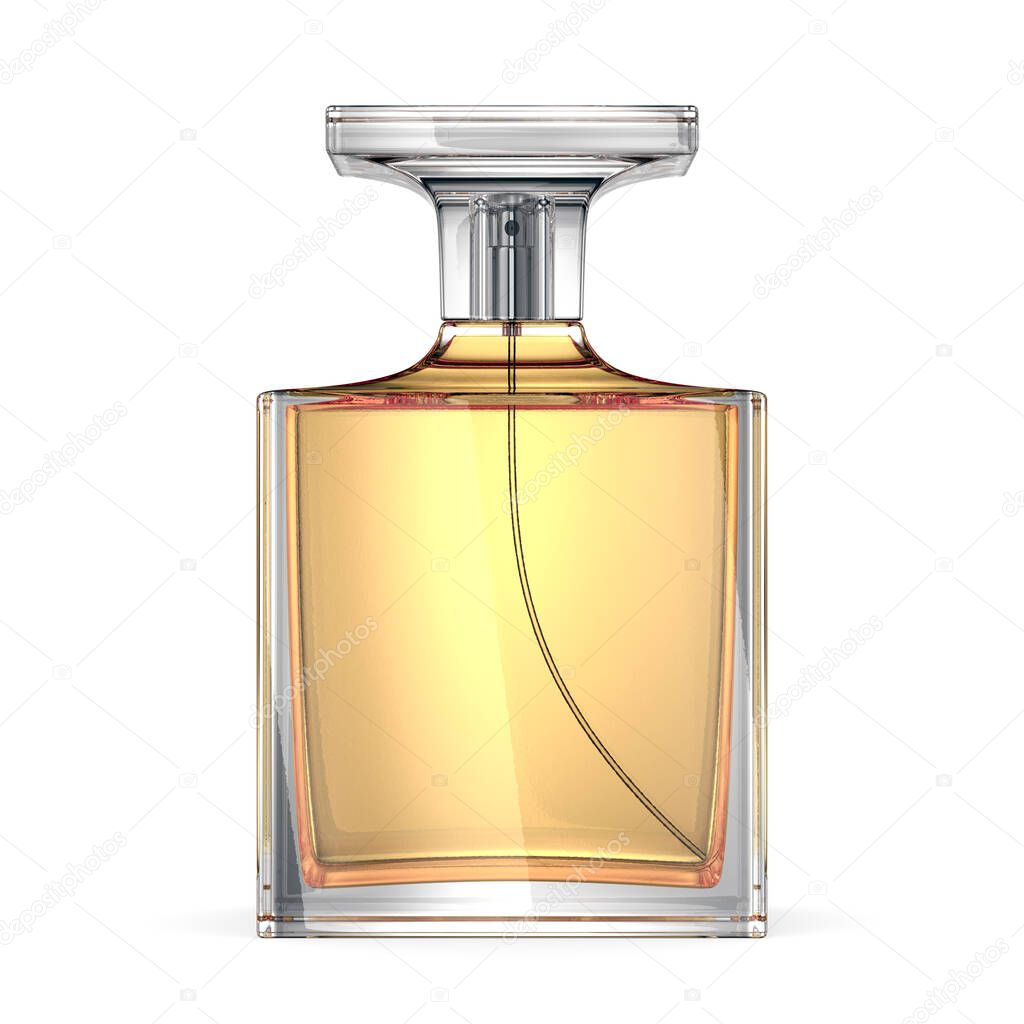 Perfume glass bottle isolated on white background