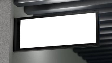 Boş dikdörtgen ışık kutusu imzası kopyalama alanı ile modelleme