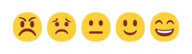 Vektör emoji sıralama çubuğu simgelerinin kümesi