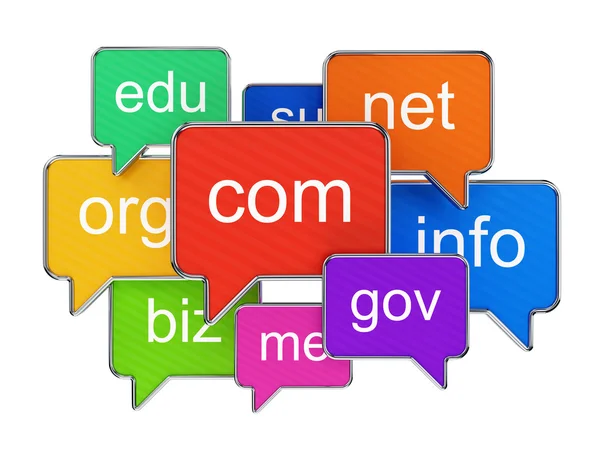 Speech bubbles with domain names — Stock Photo, Image