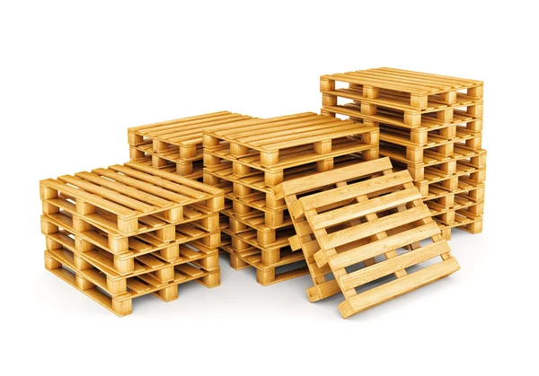 Group of pallets isolated on white — Stock Photo, Image
