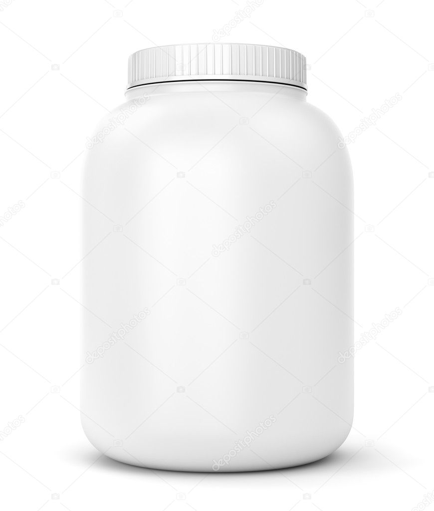 White can for sport supplements