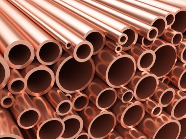 Copper pipes heap clipart