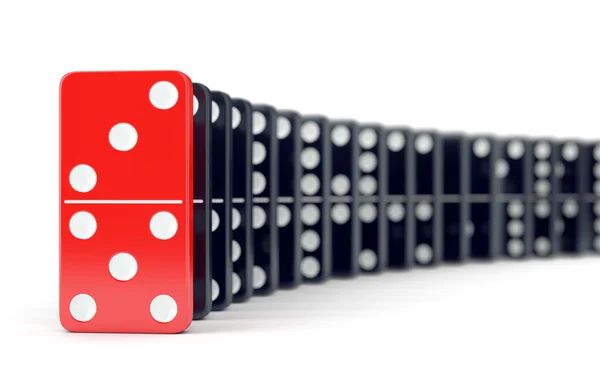 Domino tiles in a row — Stock Photo, Image