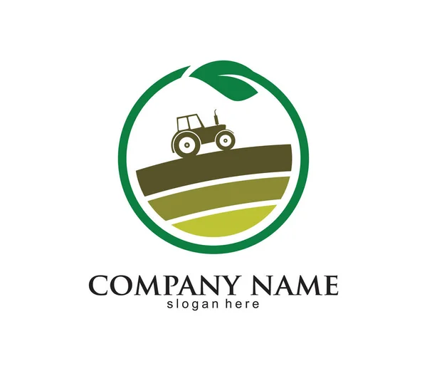 Agricultura Logotipo Plantilla Aislada Sobre Fondo Blanco Vector Ilustración — Vector de stock