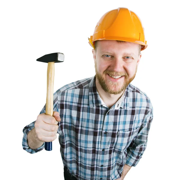 Bearded man with a hammer — Stock Photo, Image