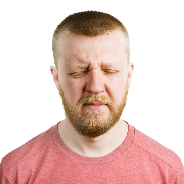 Hombre barbudo con los ojos cerrados — Foto de Stock