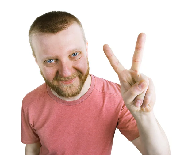 Bearded man shows that everything is OK — Stock Photo, Image
