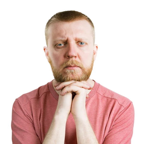 Bearded man looking straight into the camera — Stock Photo, Image