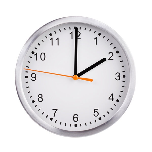 Two hours on the large round clock