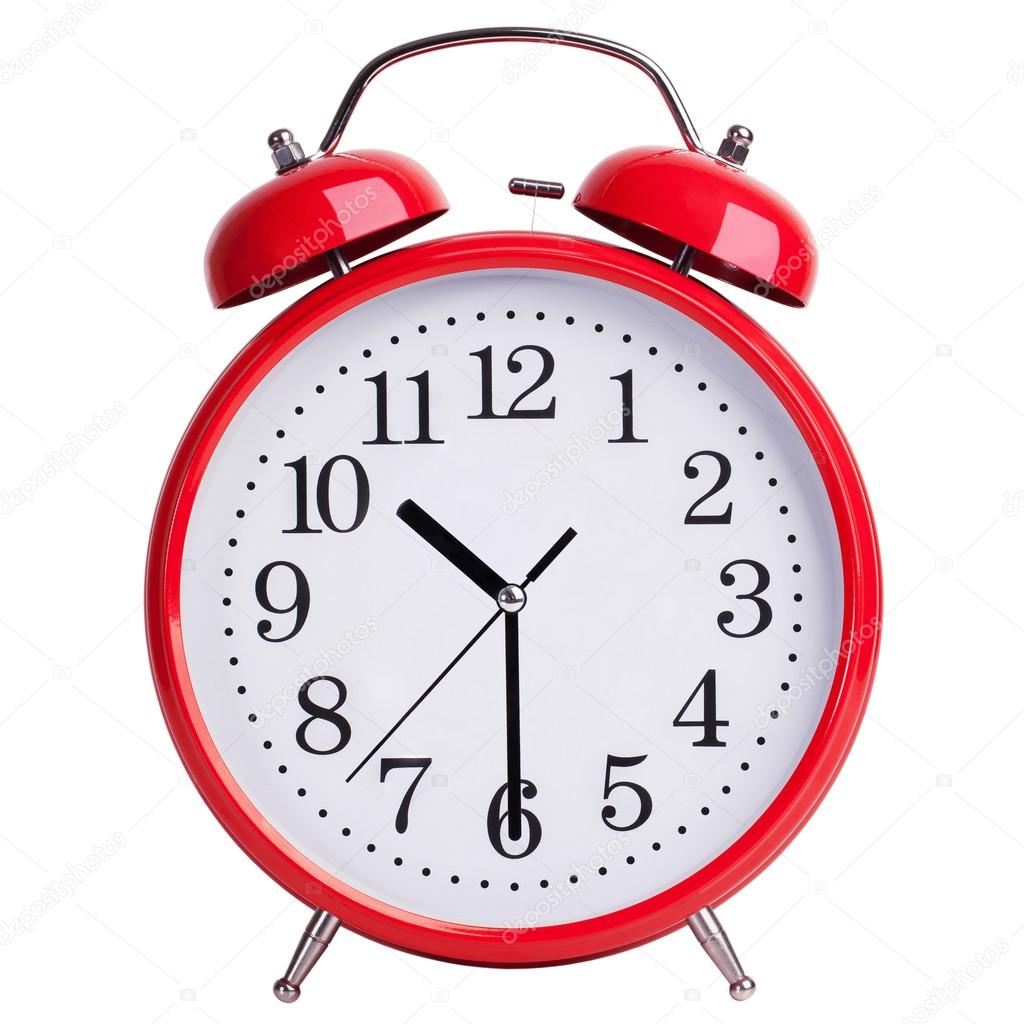 Red alarm clock shows half past ten Stock Photo by ©Dimedrol68 107213828