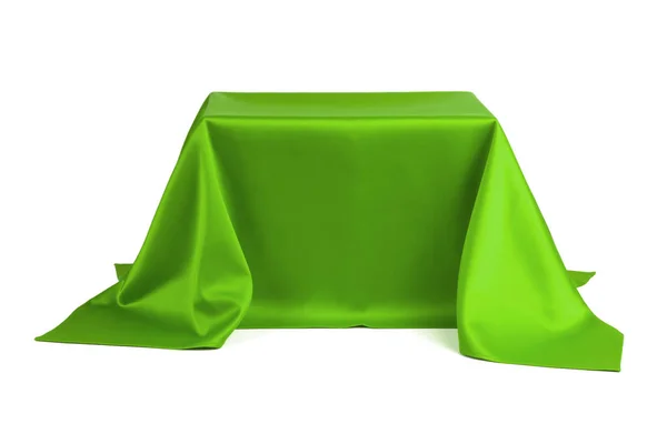 Something Covered Green Cloth White Background — Stock Photo, Image