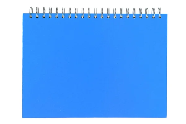 Cuaderno Azul Grande Sobre Resorte Sobre Fondo Blanco —  Fotos de Stock